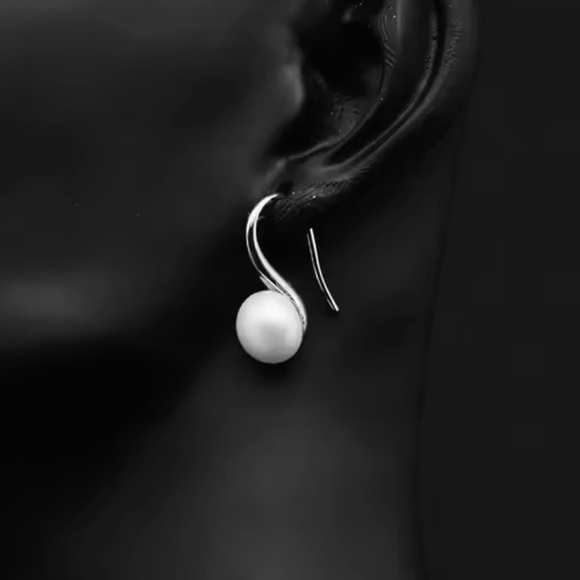 Elegant Big Clear Freshwater Pearl Set 925 Sterling Silver.Earrings And Necklace - Picture 5 of 5